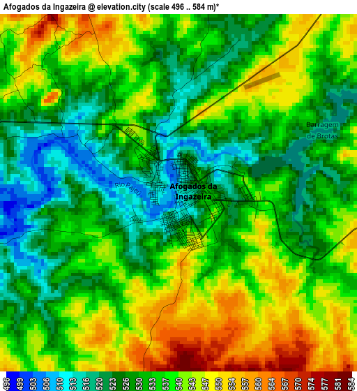 Afogados da Ingazeira elevation map