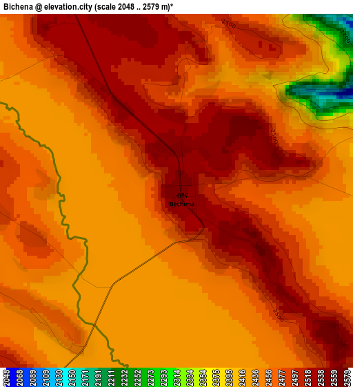 Bichena elevation map