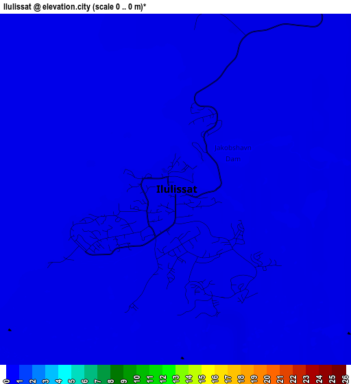Ilulissat elevation map