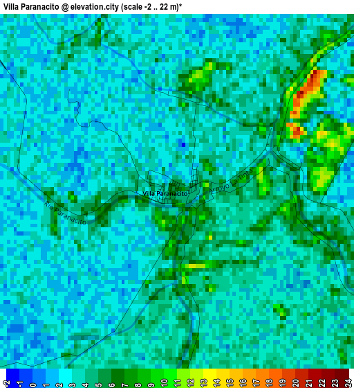 Villa Paranacito elevation map