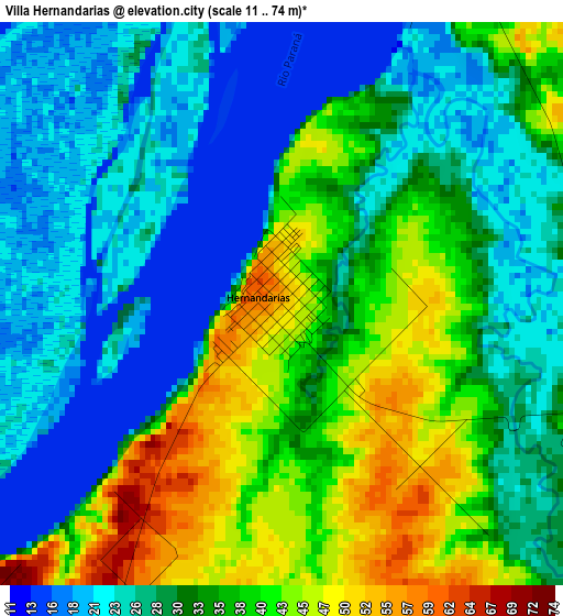 Villa Hernandarias elevation map