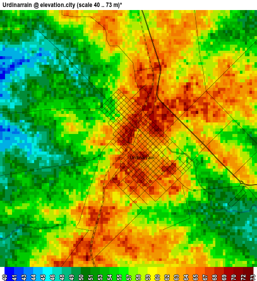 Urdinarrain elevation map