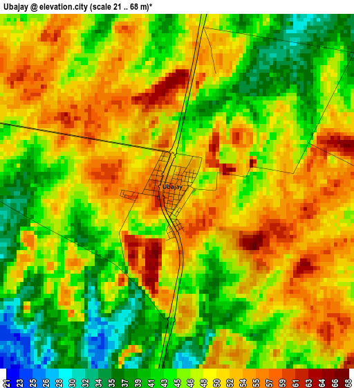 Ubajay elevation map