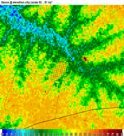 Sauce elevation map