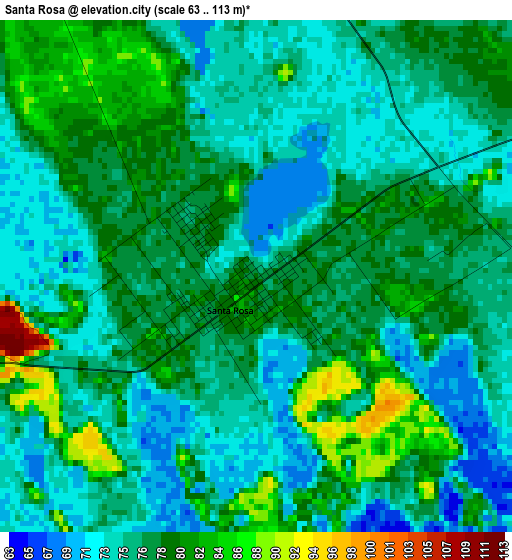 Santa Rosa elevation map