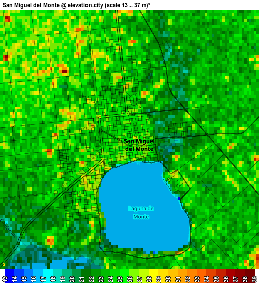 San Miguel del Monte elevation map