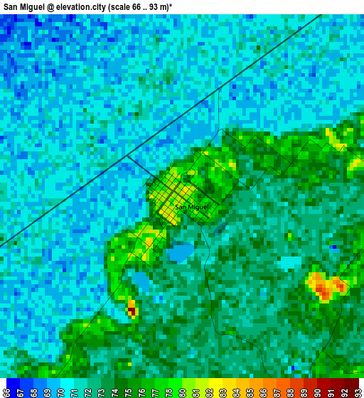 San Miguel elevation map