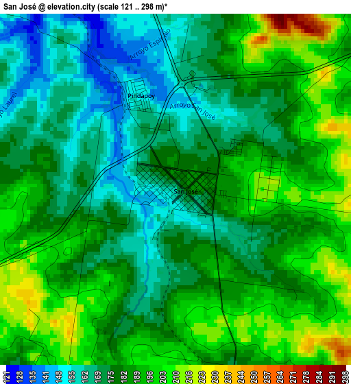 San José elevation map