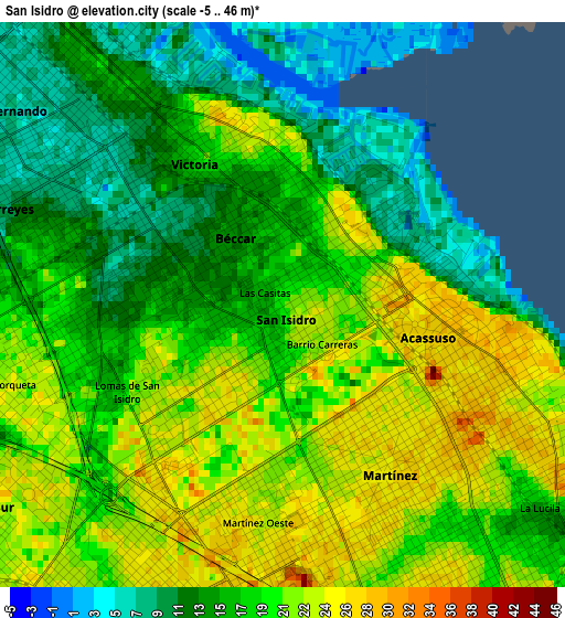 San Isidro elevation map
