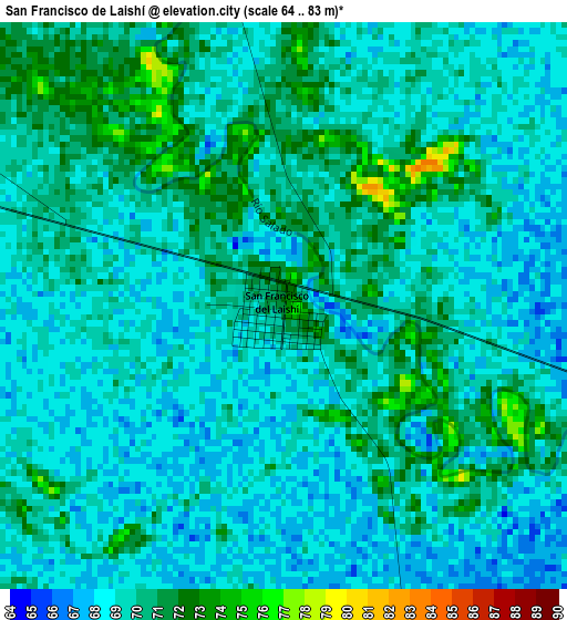 San Francisco de Laishí elevation map