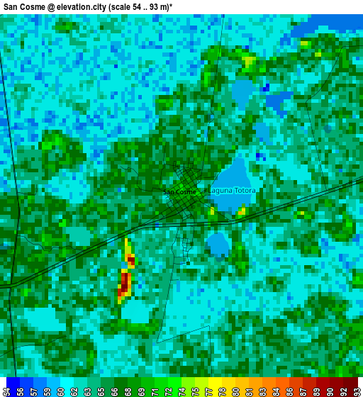 San Cosme elevation map