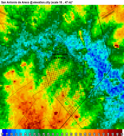 San Antonio de Areco elevation map