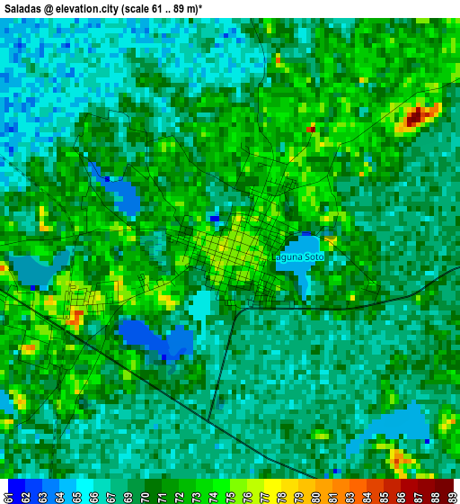 Saladas elevation map