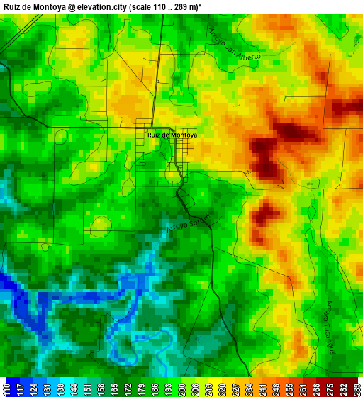 Ruiz de Montoya elevation map