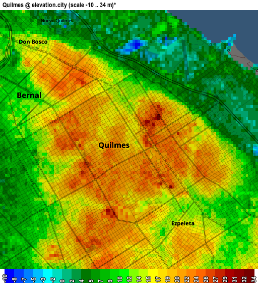 Quilmes elevation map