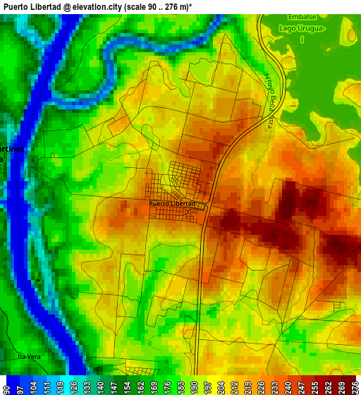 Puerto Libertad elevation map