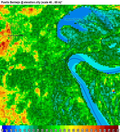 Puerto Bermejo elevation map