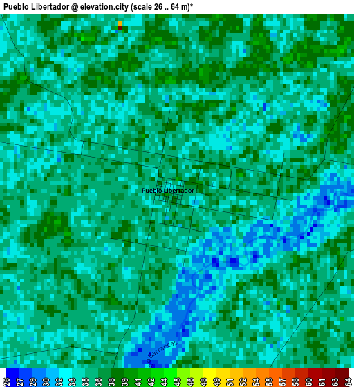 Pueblo Libertador elevation map