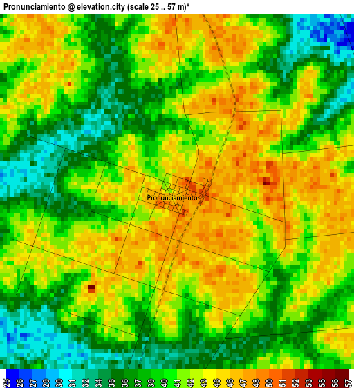 Pronunciamiento elevation map