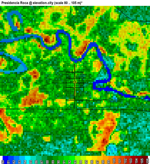 Presidencia Roca elevation map