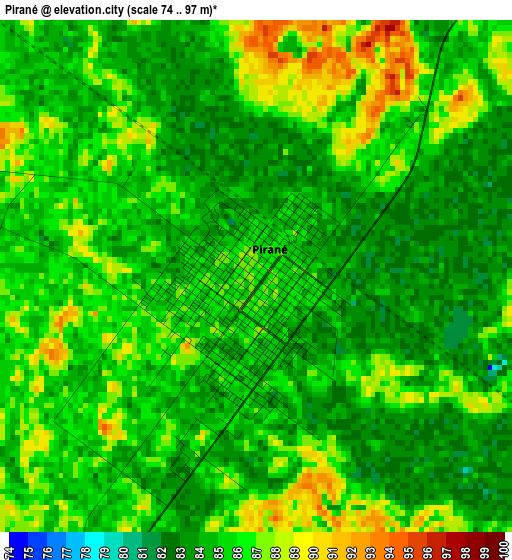 Pirané elevation map