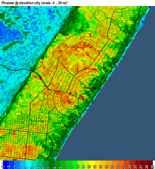 Pinamar elevation map