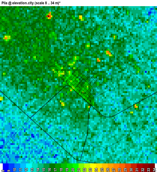 Pila elevation map