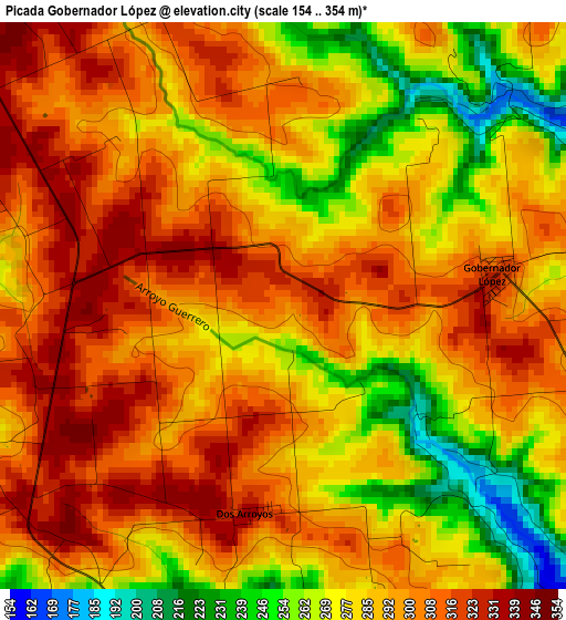 Picada Gobernador López elevation map