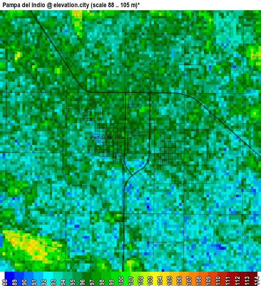 Pampa del Indio elevation map