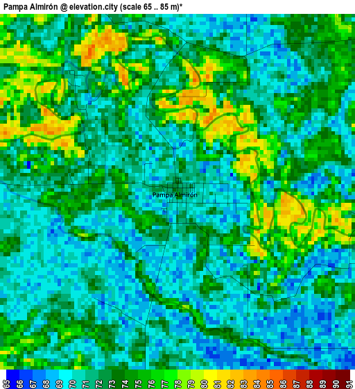 Pampa Almirón elevation map