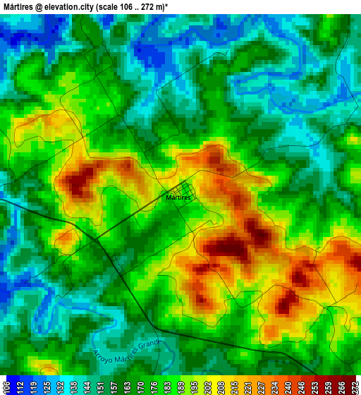 Mártires elevation map