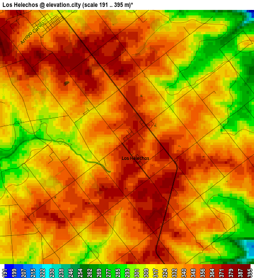 Los Helechos elevation map