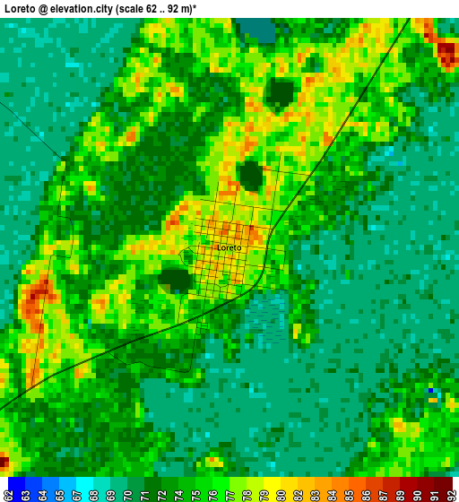 Loreto elevation map