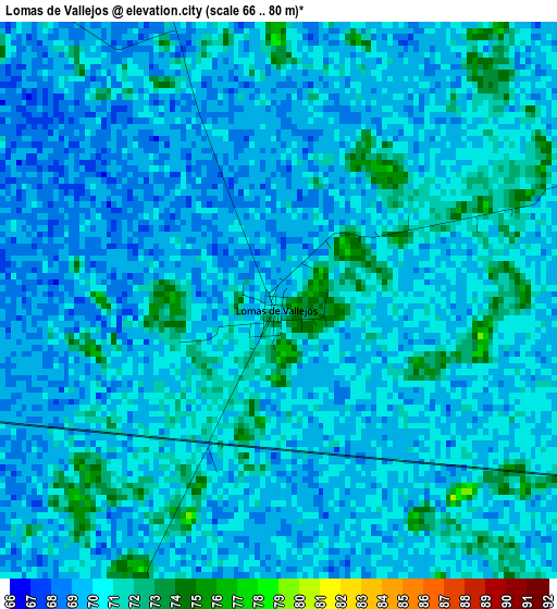 Lomas de Vallejos elevation map