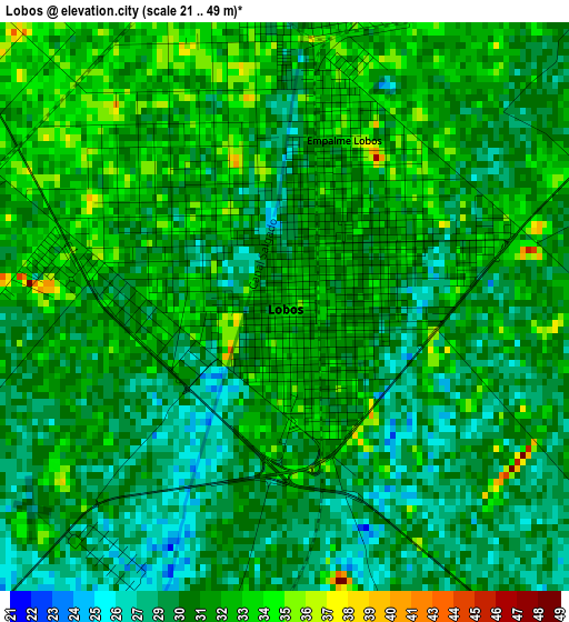 Lobos elevation map