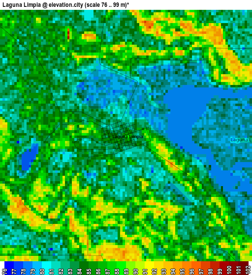 Laguna Limpia elevation map