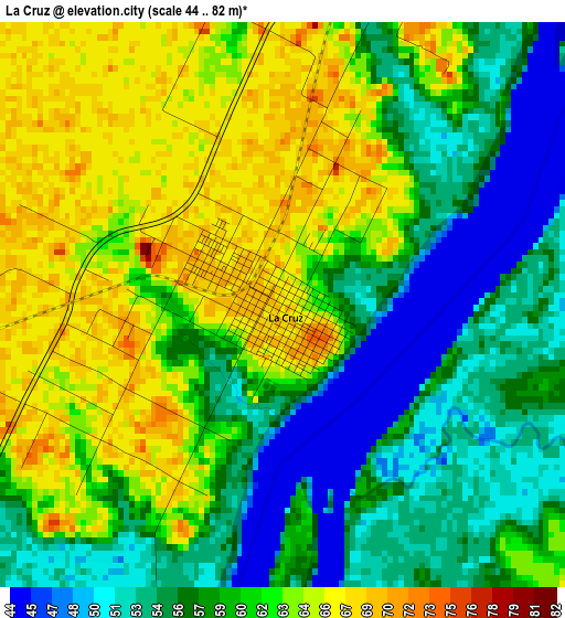 La Cruz elevation map