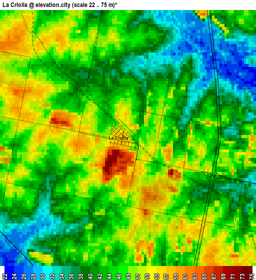 La Criolla elevation map