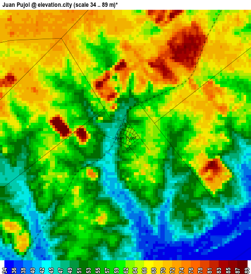 Juan Pujol elevation map