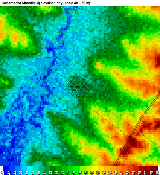 Gobernador Mansilla elevation map