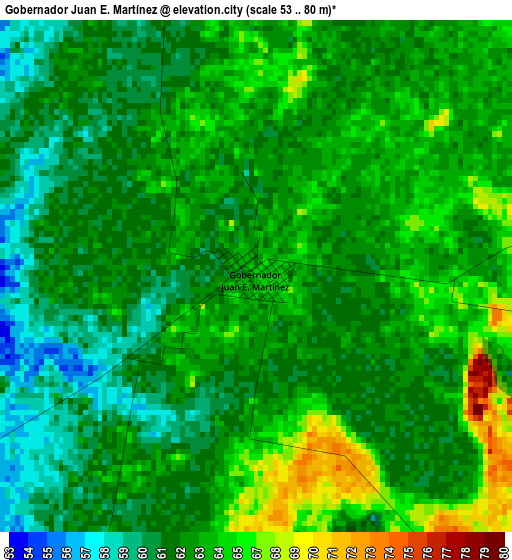 Gobernador Juan E. Martínez elevation map