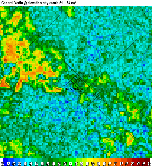 General Vedia elevation map