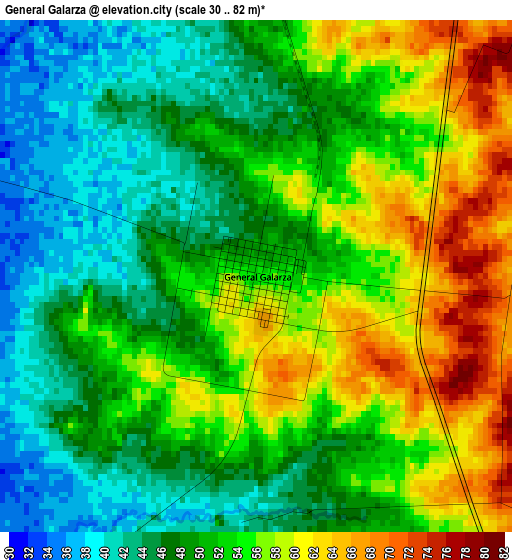 General Galarza elevation map