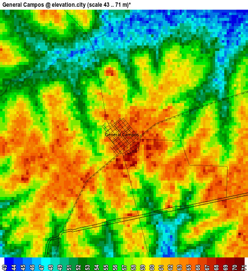 General Campos elevation map