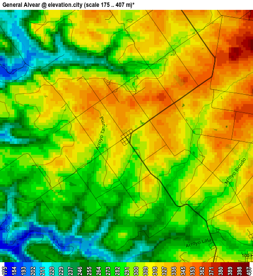 General Alvear elevation map