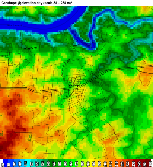 Garuhapé elevation map