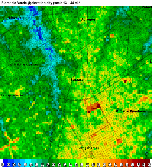 Florencio Varela elevation map