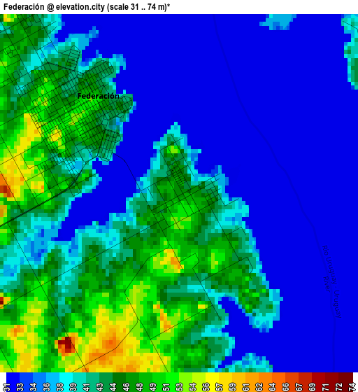 Federación elevation map