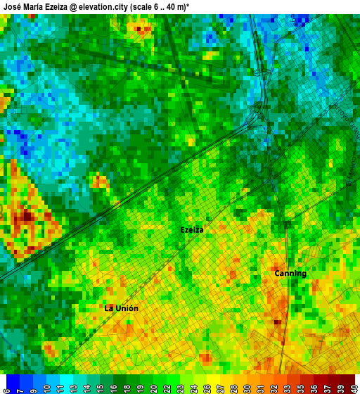José María Ezeiza elevation map