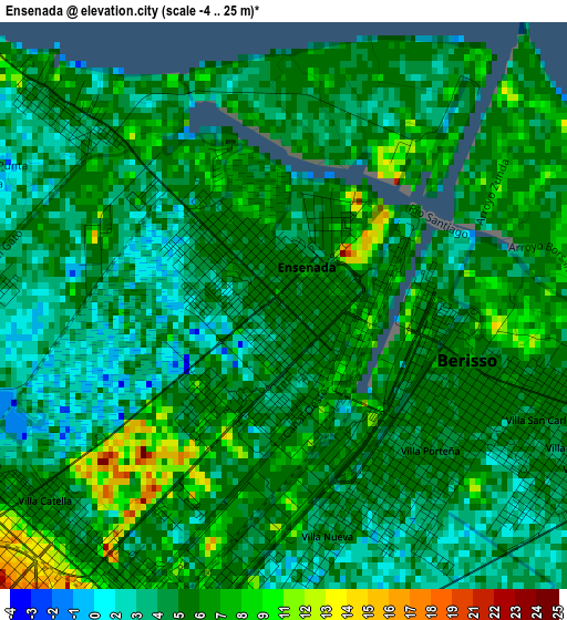 Ensenada elevation map